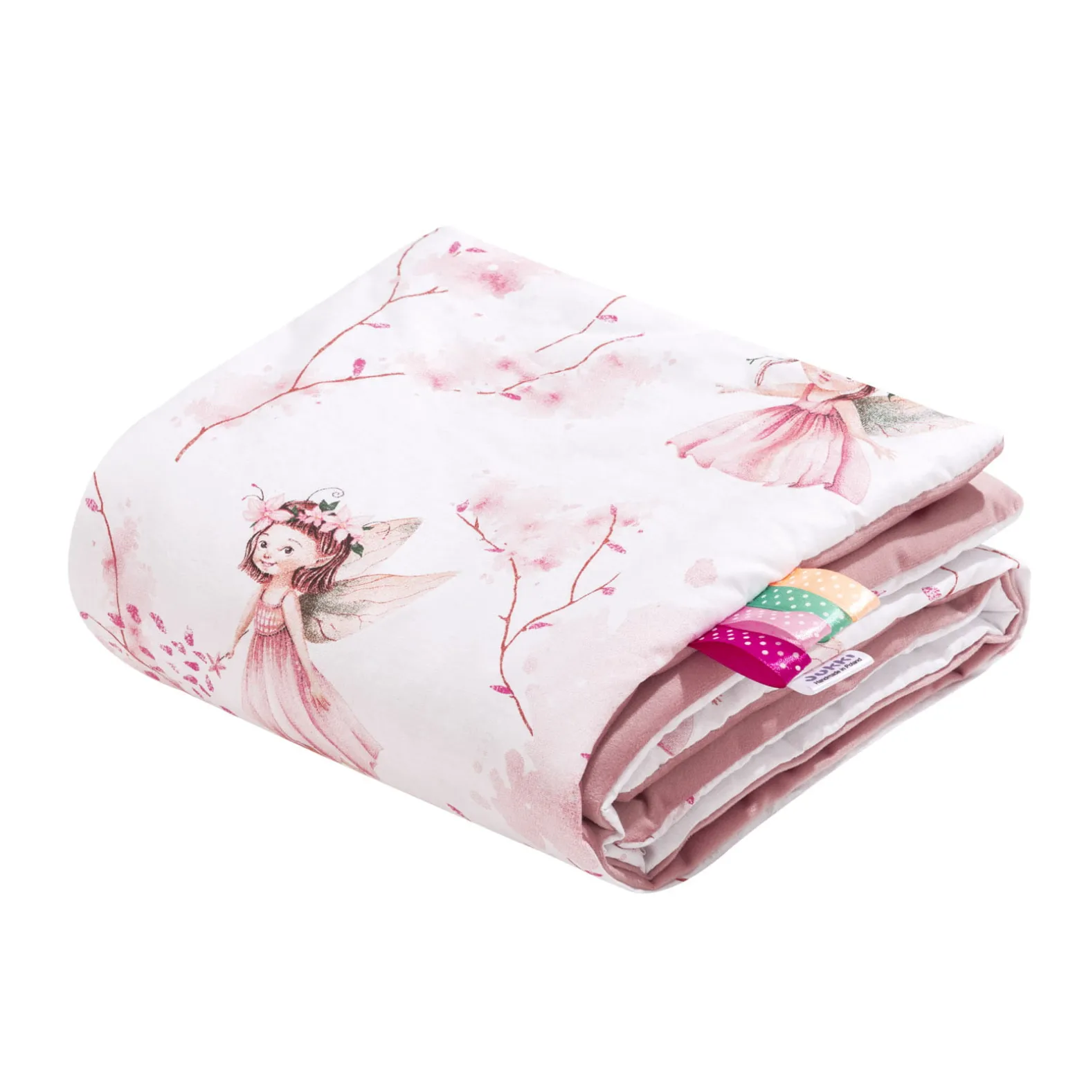 Kocyk niemowlęcy 55x75cm - Little Fairy i Smokey Pink Soft Velvet