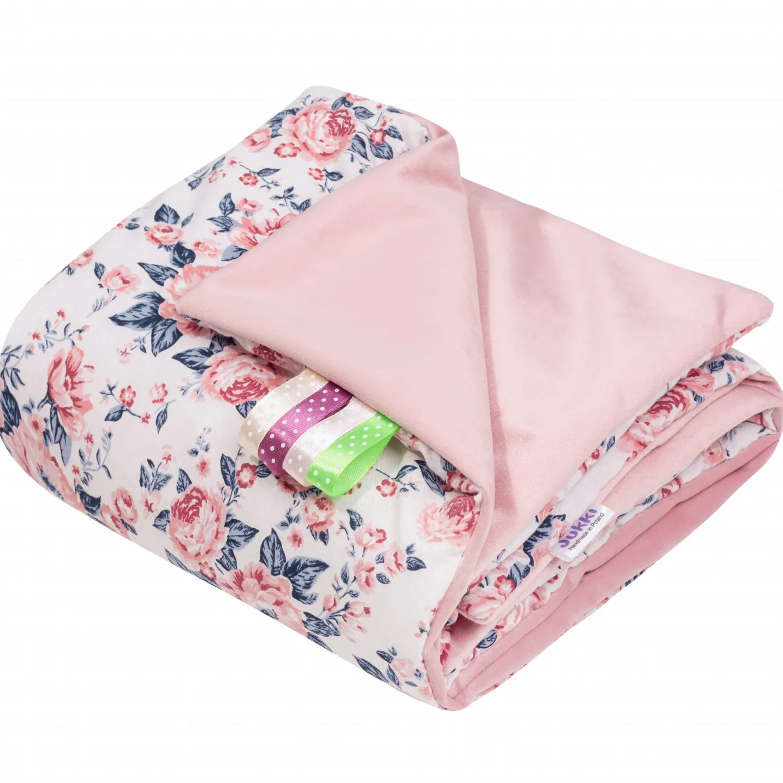 Kocyk niemowlęcy 55x75cm - Roses i Smokey Pink Soft Velvet