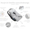 Kocyk, otulacz z kapturem do fotelika niemowlęcego z Boucle i Minky Plusz 90 x 90 cm - Pink
