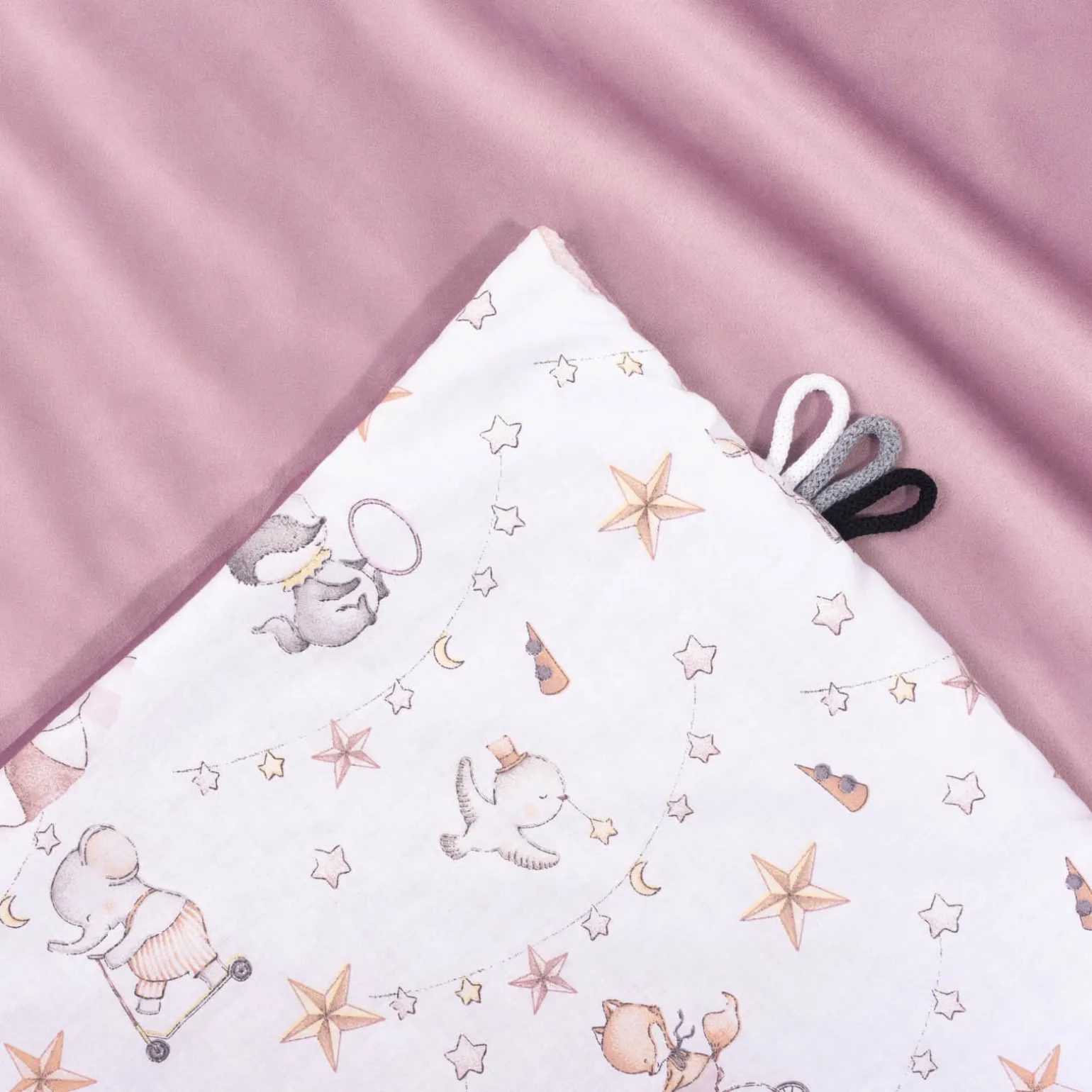 Kocyk przedszkolaka 100x140cm - Candy Circus i wrzosowy Soft Velvet