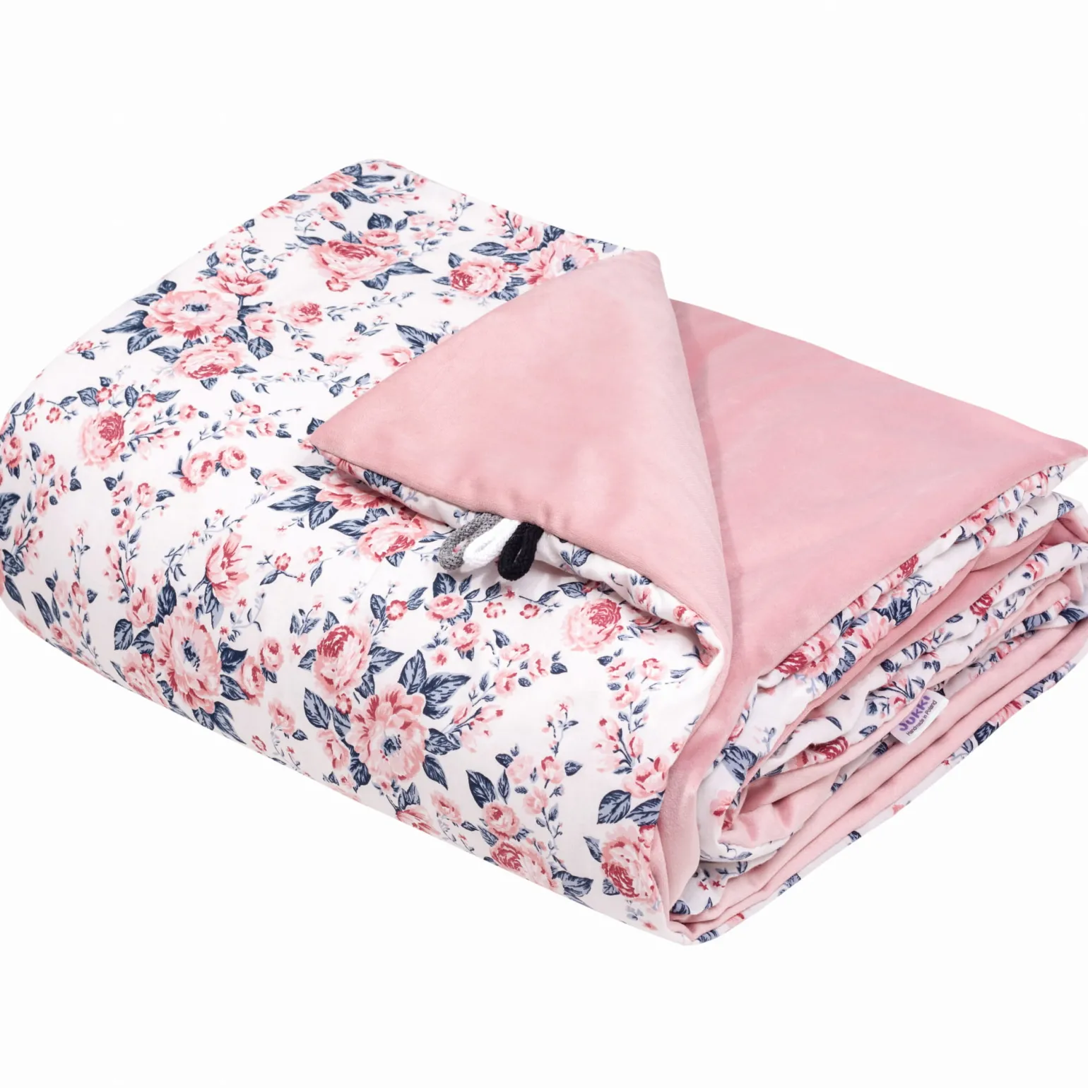 Kocyk przedszkolaka 100x140cm - Roses i Smokey Pink Soft Velvet