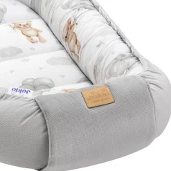 Kokon Comfort - Cloudy Bears i szary Velvet