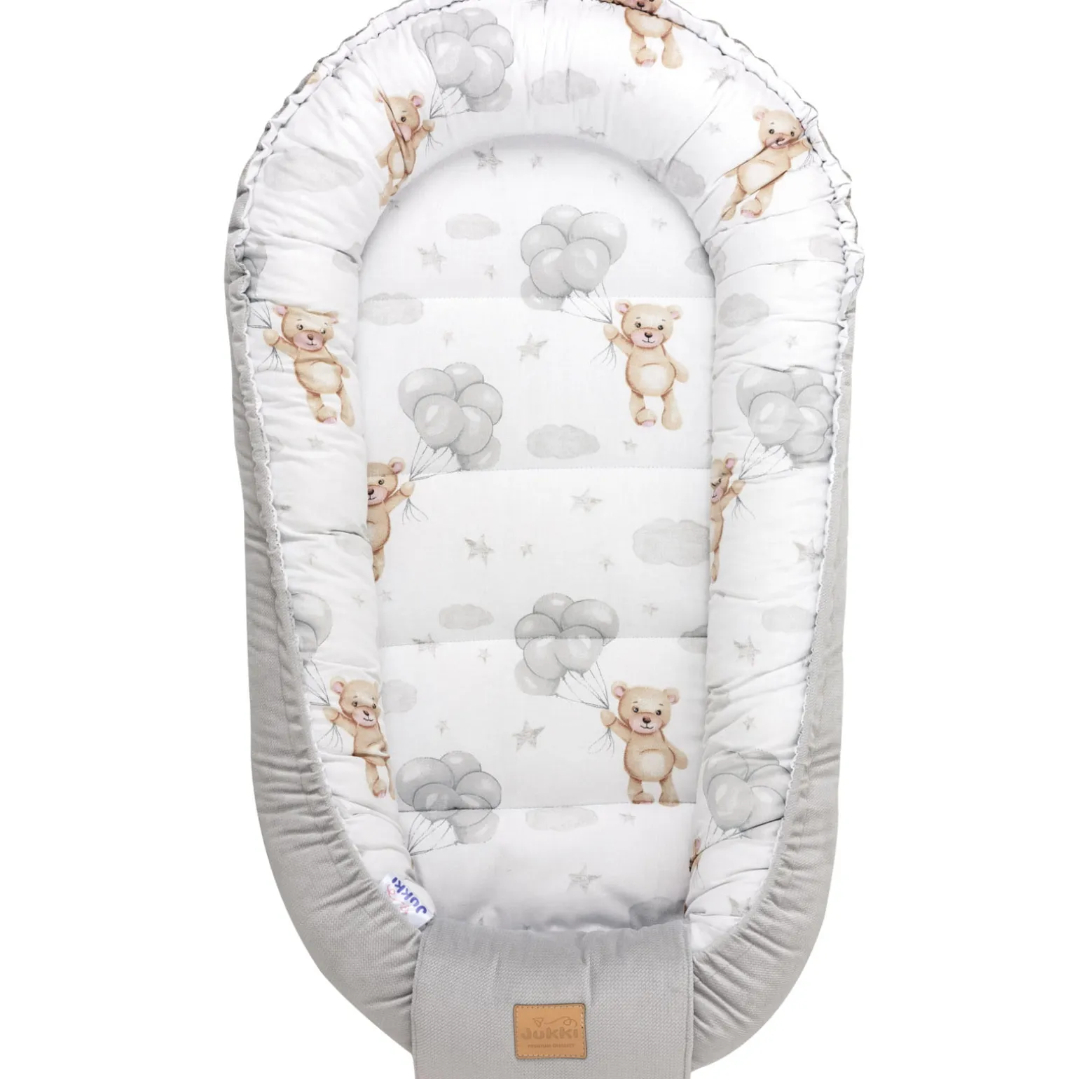 Kokon Comfort - Cloudy Bears i szary Velvet