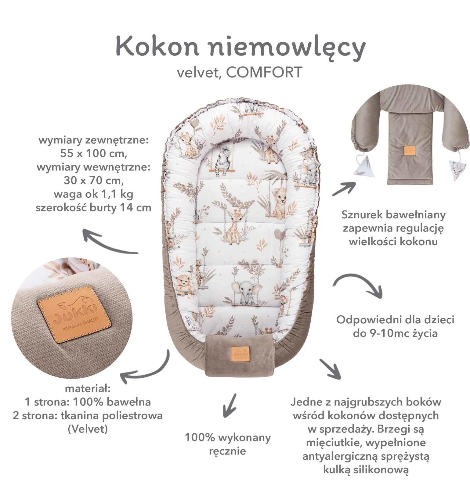 Kokon Comfort - Happy Jungle i Latte Velvet