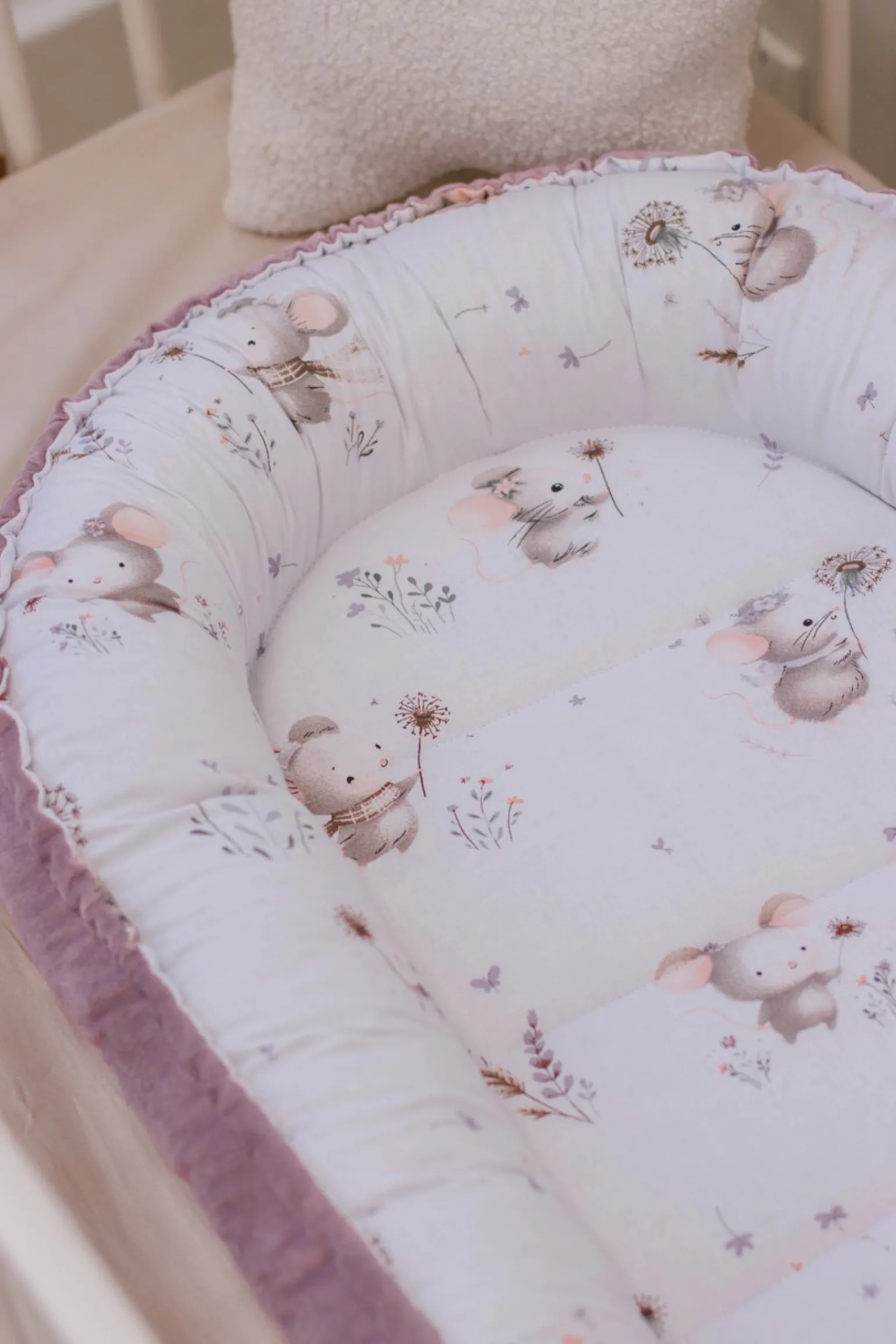 Kokon Comfort - Lovely Mouse i Wrzosowy Soft Velvet