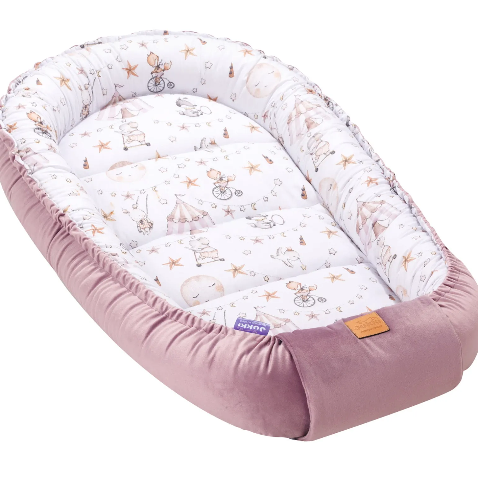 Kokon XXL 65 x 120 cm - Candy Circus i wrzosowy Soft Velvet