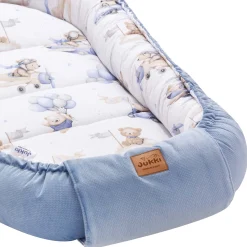 Kokon XXL 65 x 120 cm - Pilot Bears i jeansowy Velvet
