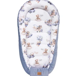 Kokon XXL 65 x 120 cm - Pilot Bears i jeansowy Velvet