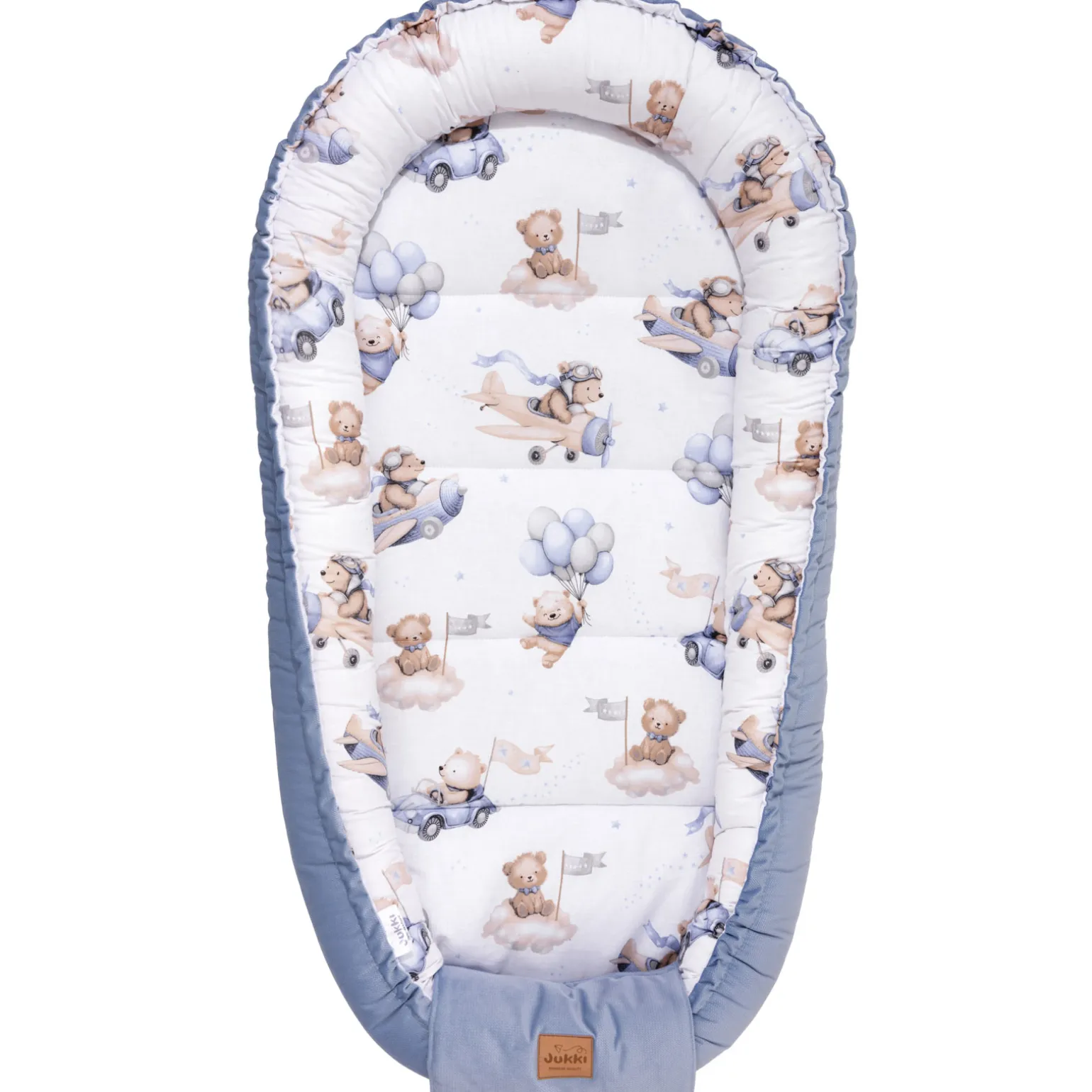 Kokon XXL 65 x 120 cm - Pilot Bears i jeansowy Velvet