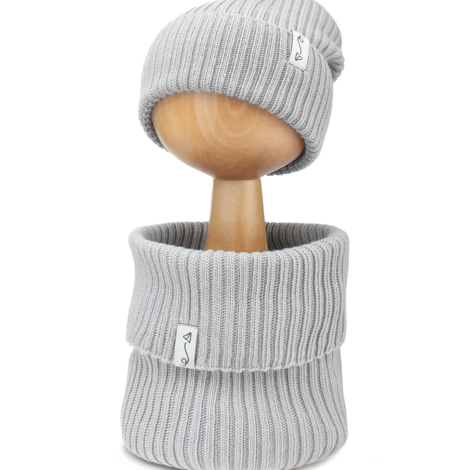 Komin dziecięcy z dzianiny bawełnianej - LIGHT GREY