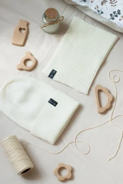 Komin dziecięcy z wełny merino - ECRU