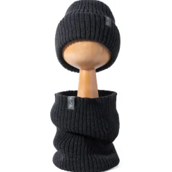 Komin dziecięcy z wełny merino - GRAPHITE MELANGE