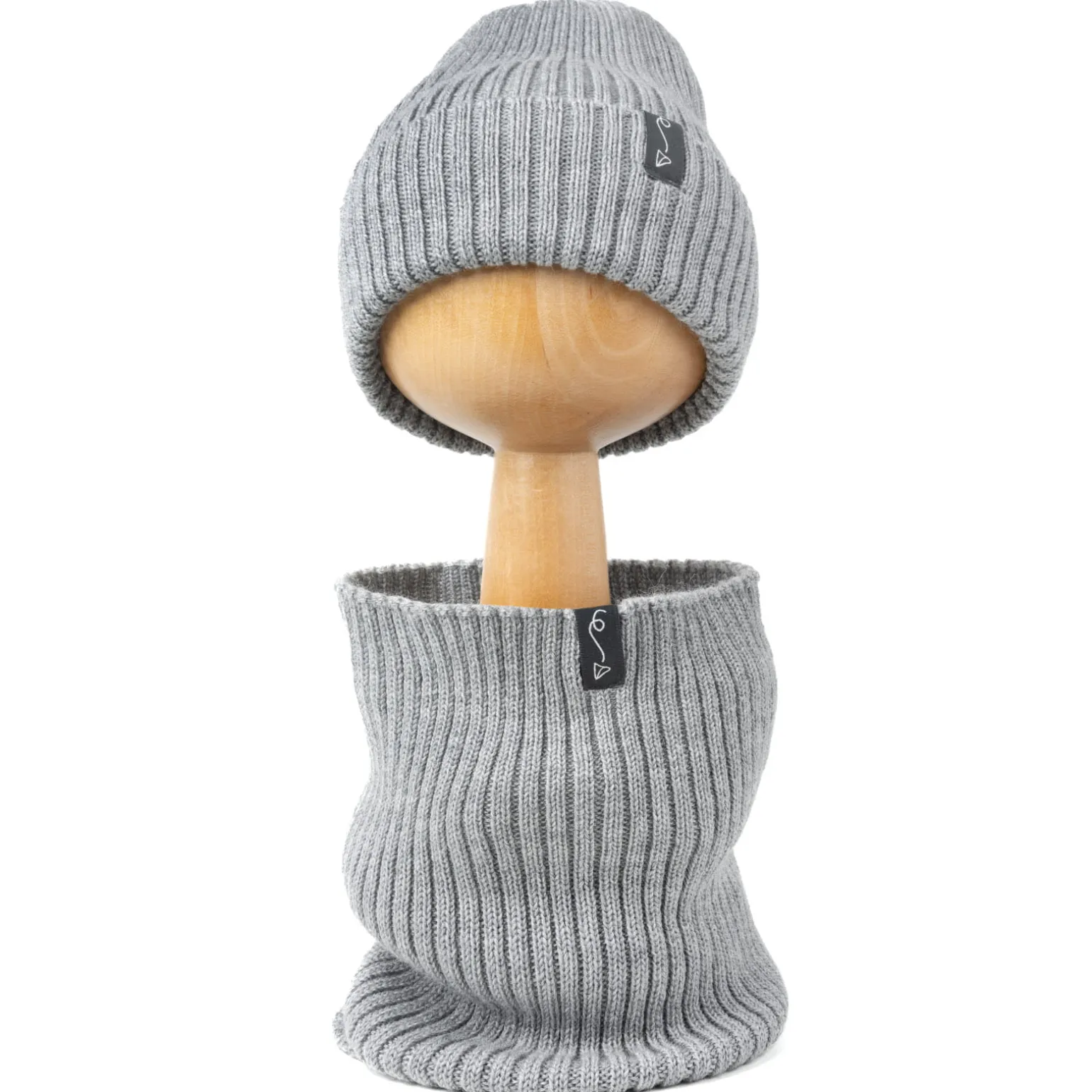Komin dziecięcy z wełny merino - GREY MELANGE