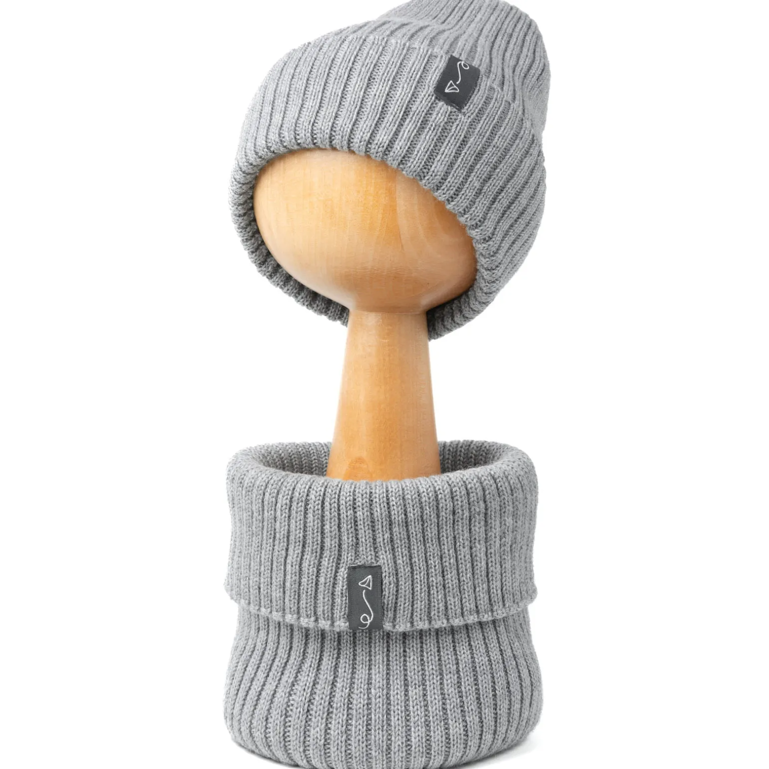 Komin dziecięcy z wełny merino - GREY MELANGE