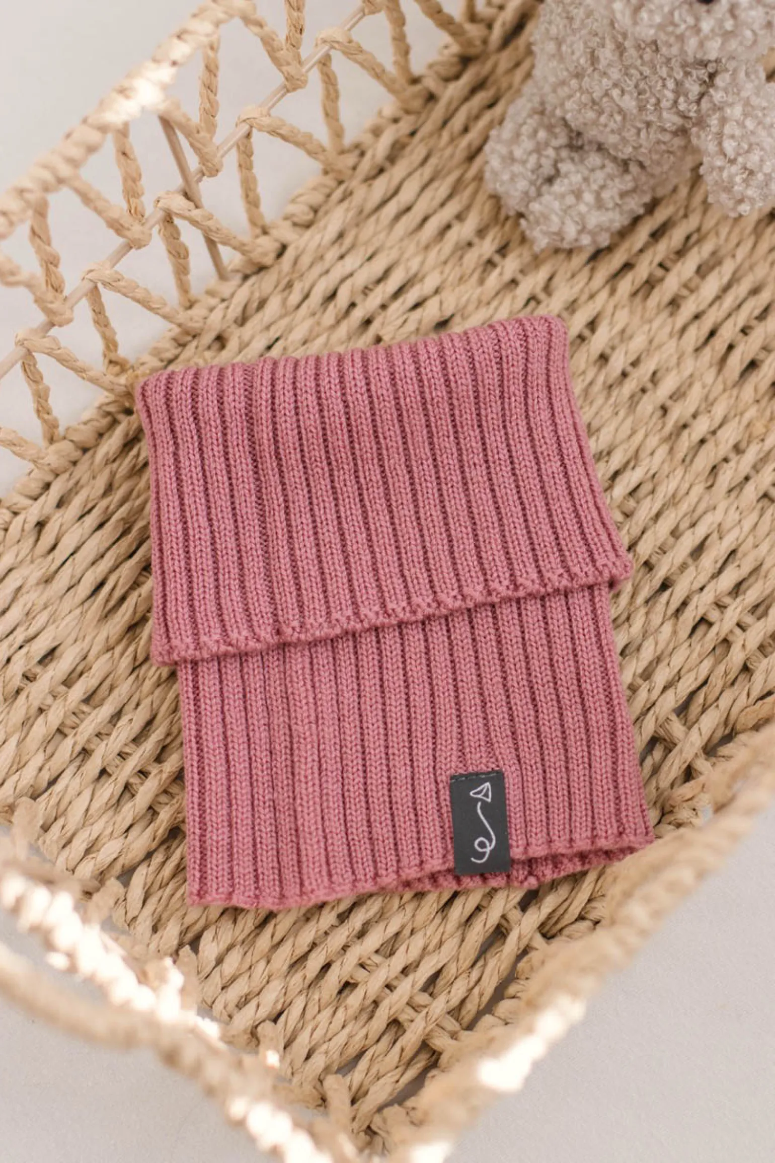 Komin dziecięcy z wełny merino - PINK