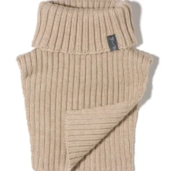 Komin z golfem z wełny merino - BEIGE MELANGE