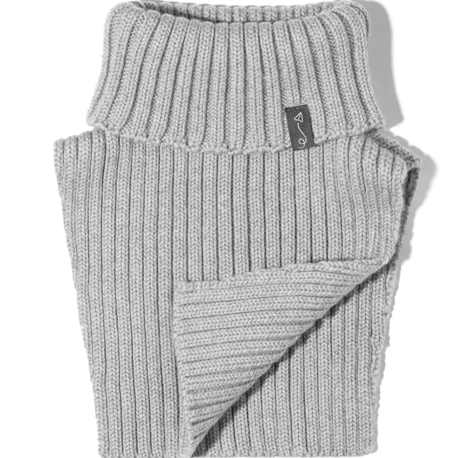 Komin z golfem z wełny merino - GREY MELANGE