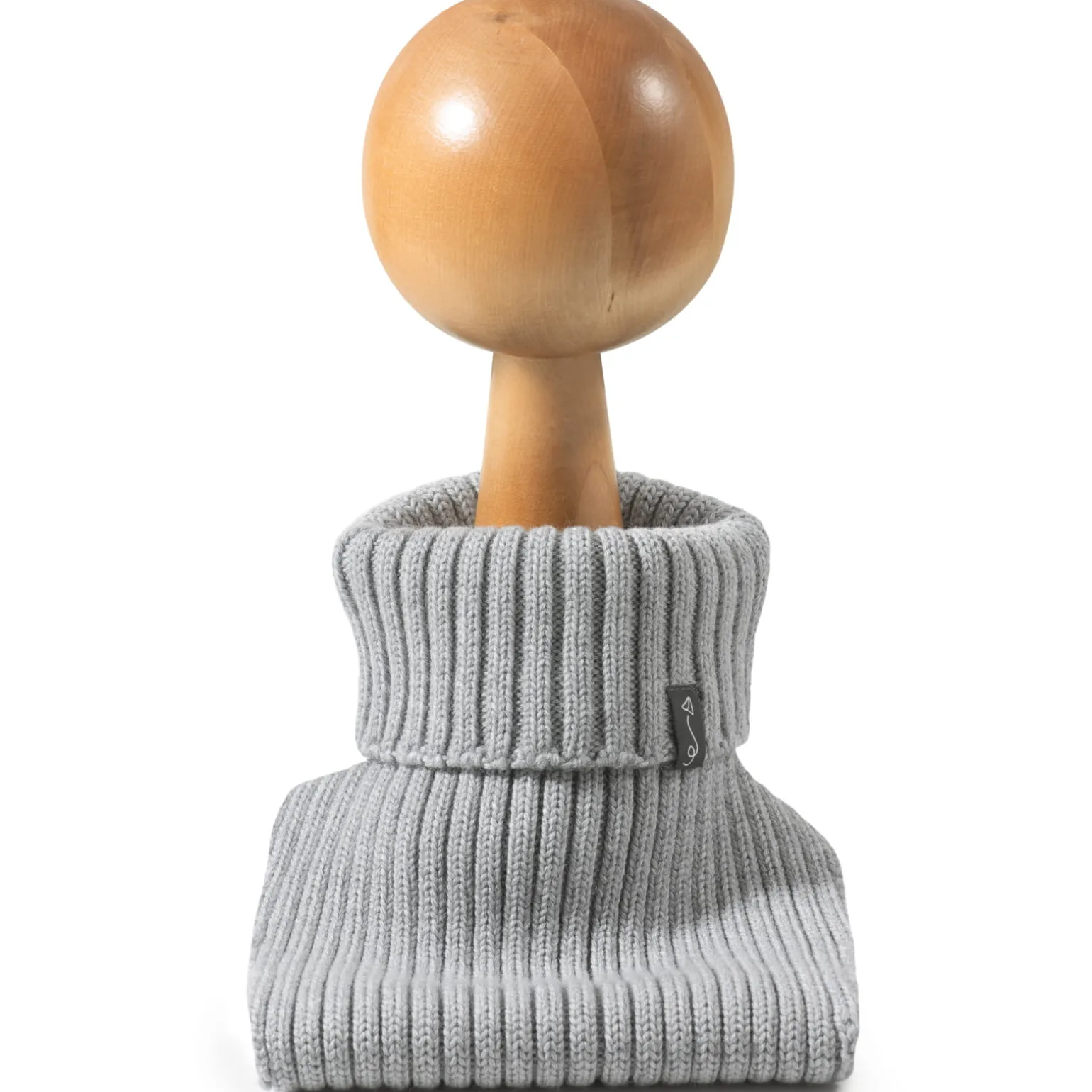 Komin z golfem z wełny merino - GREY MELANGE