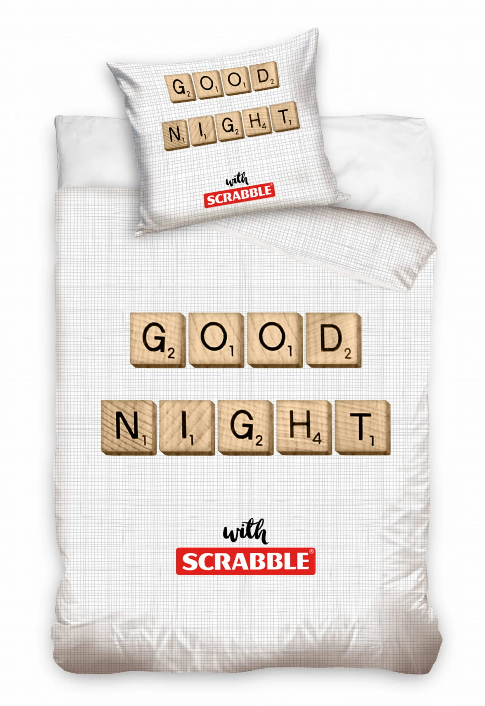 Komplet pościeli dziecięcej, poszwa 140x200 i poszewka 70x90 - SCRABBLE