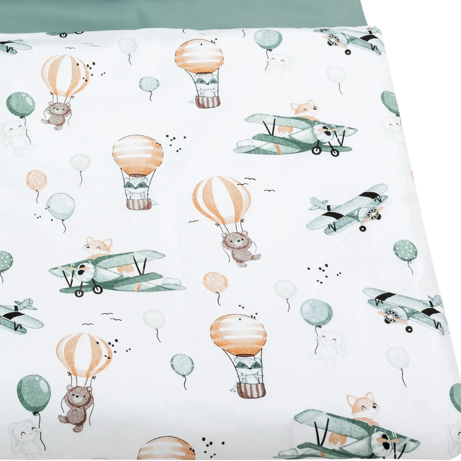 Komplet pościeli, poszewka 60 x 40 cm i poszwa 120 x 90 cm - Balloon Travel