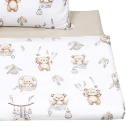 Komplet pościeli, poszewka 60 x 40 cm i poszwa 135 x 100 cm - Boho Bears