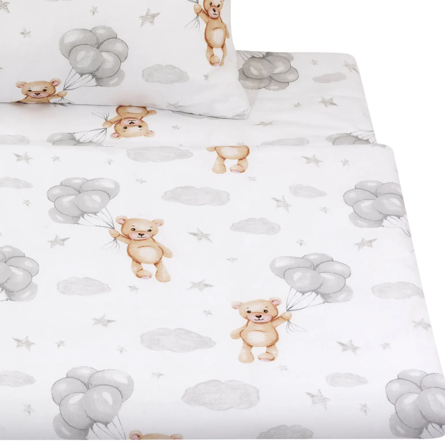 Komplet pościeli, poszewka 60 x 40 cm i poszwa 135 x 100 cm - Cloudy Bears