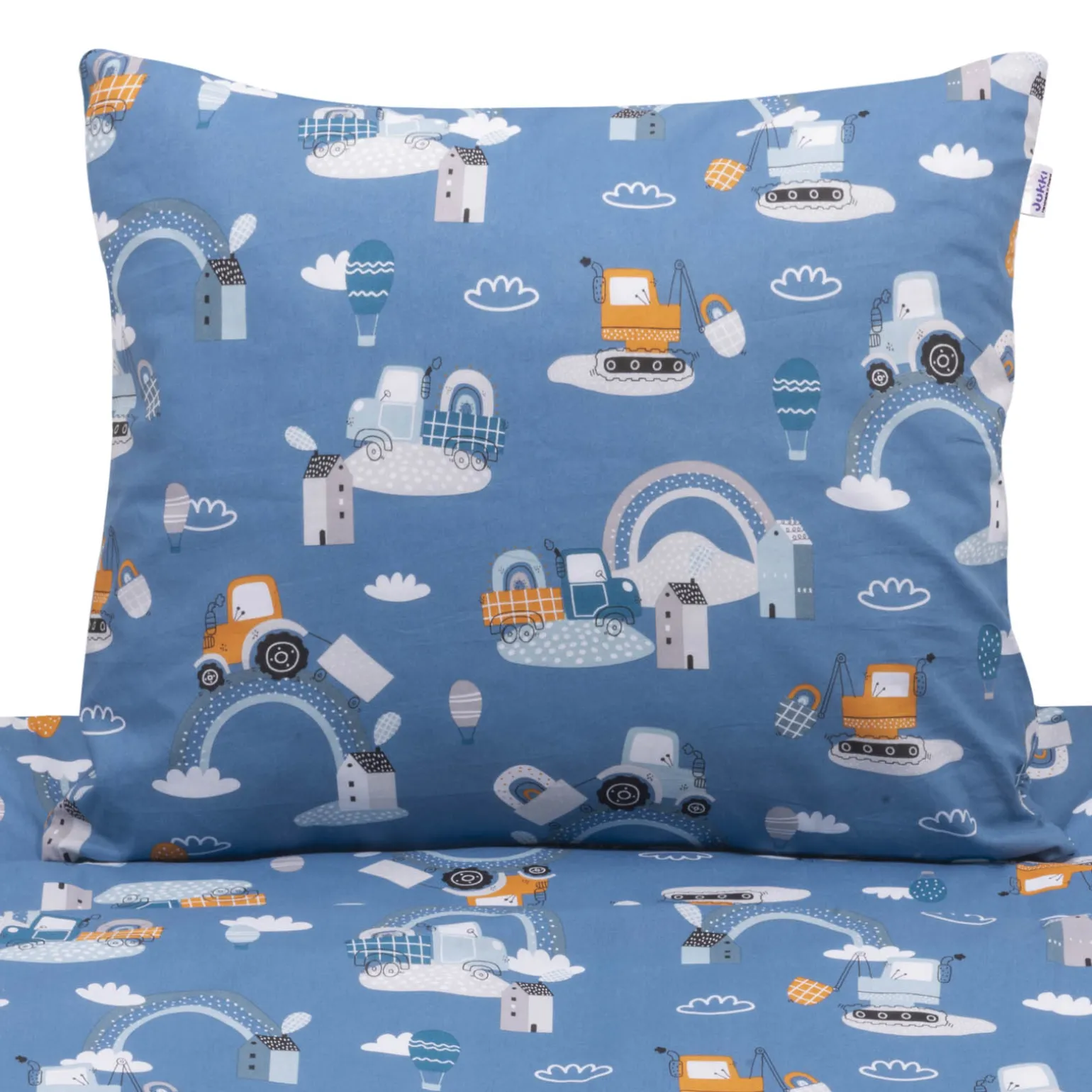 Komplet pościeli, poszewka 50 x 60 cm i poszwa 100 x 160 cm - Blue Machines