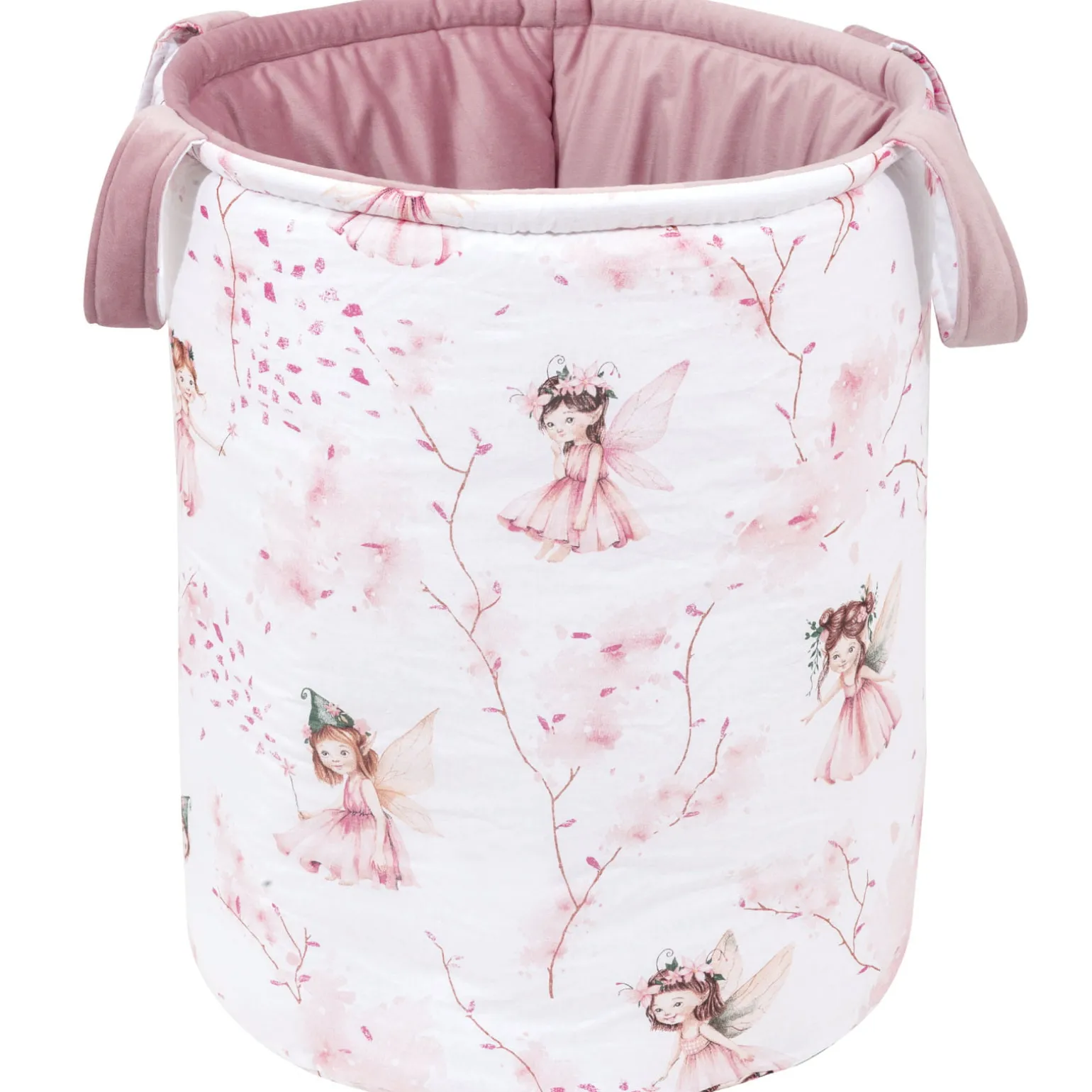 Kosz na zabawki, dwustronny - Little Fairy i Smokey Pink Soft Velvet