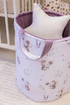 Kosz na zabawki, dwustronny - Lovely Mouse i Wrzosowy Soft Velvet