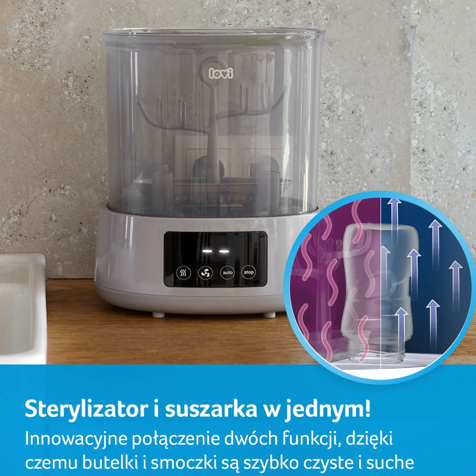LOVI Elektryczny sterylizator parowy z suszarką