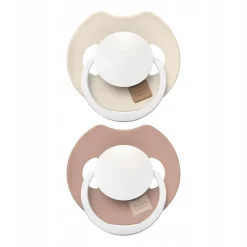 LOVI Prime Glow Smoczek silikonowy dynamiczny 6-18m 2 szt. Ivory&Blush