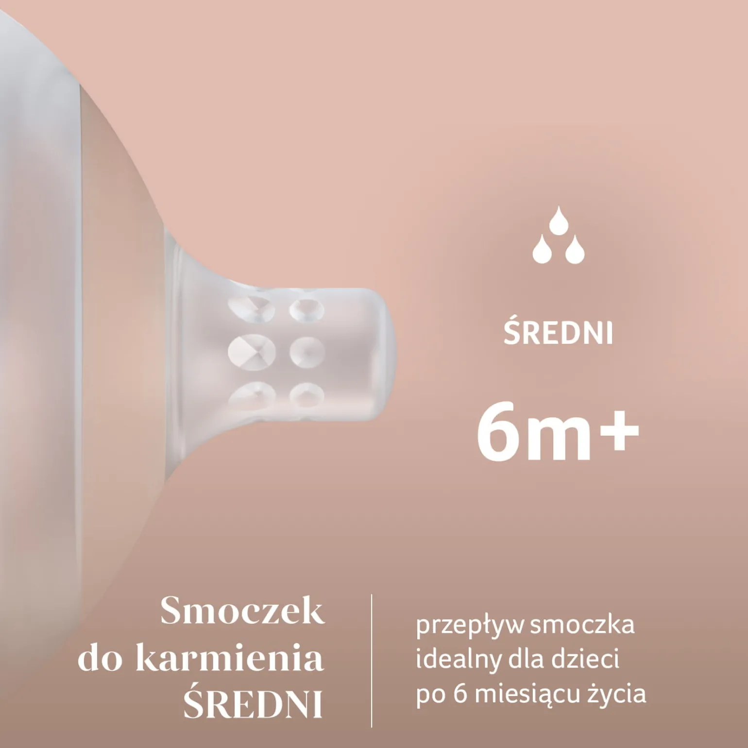 LOVI Smoczek dynamiczny do karmienia Mammafeel 6m+ ŚREDNI 1 szt.