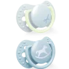 LOVI Smoczek silikonowy dynamiczny 0-2m Baby Shower Boy, 2 szt.