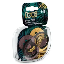 LOVI Smoczek silikonowy dynamiczny 6-18m Jungle Vibes Girl, 2 szt.