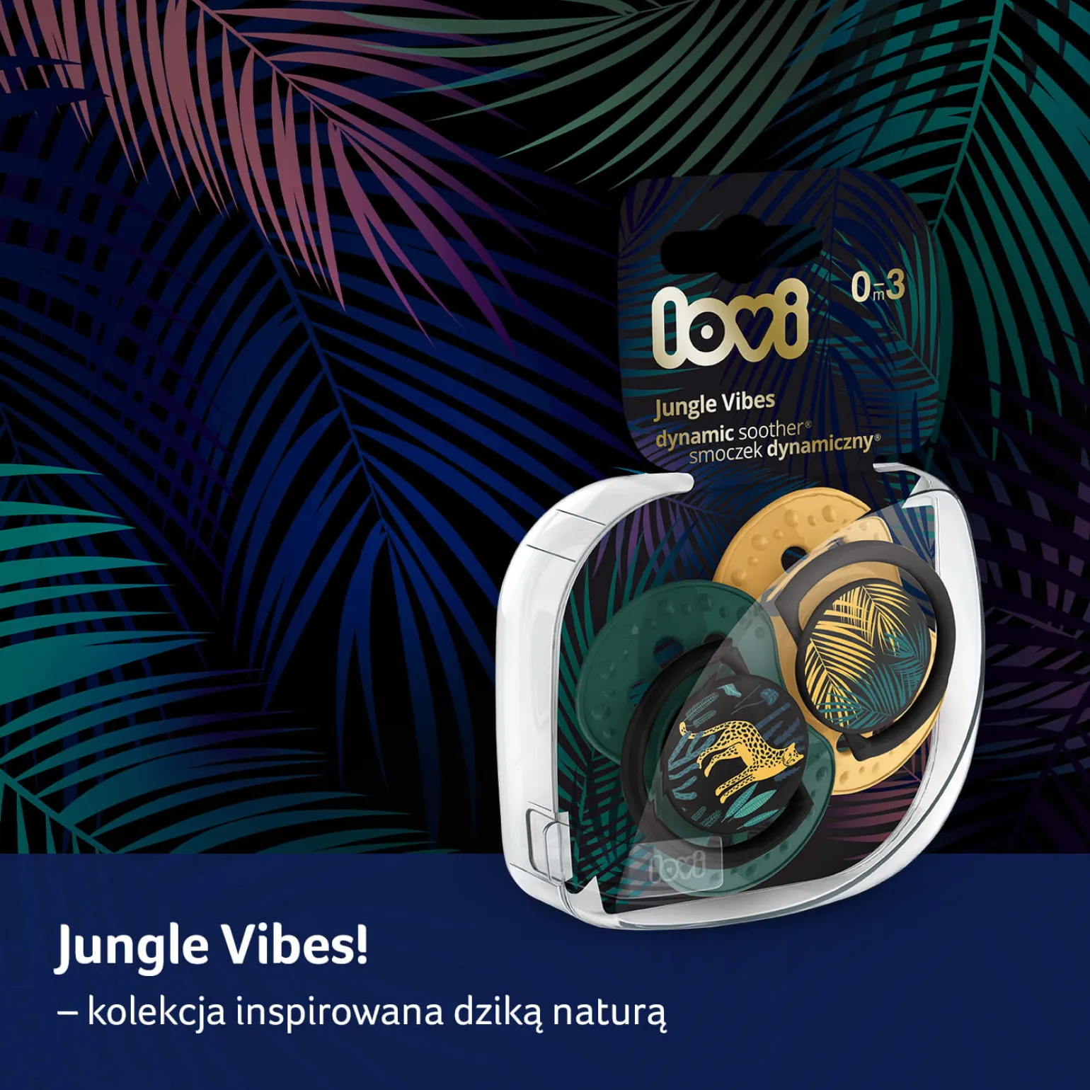 LOVI Smoczek silikonowy dynamiczny 6-18m Jungle Vibes Girl, 2 szt.