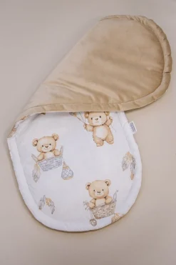 Materac do kokonu Comfort -Boho Bears i Cappuccino Soft Velvet