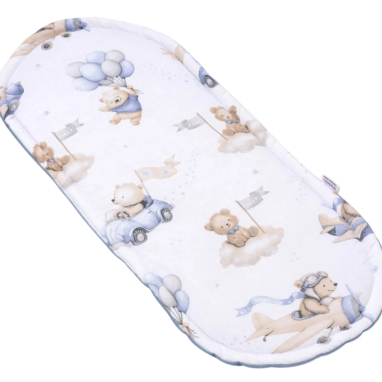 Materac do kokonu Comfort - Pilot Bears i jeansowy Velvet