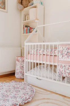 Materac do kokonu XXL - Roses i Smokey Pink Soft Velvet
