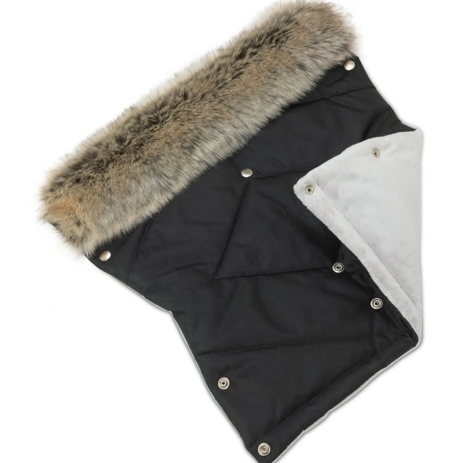 Mufka do wózka BLACK WINTER z futerkiem