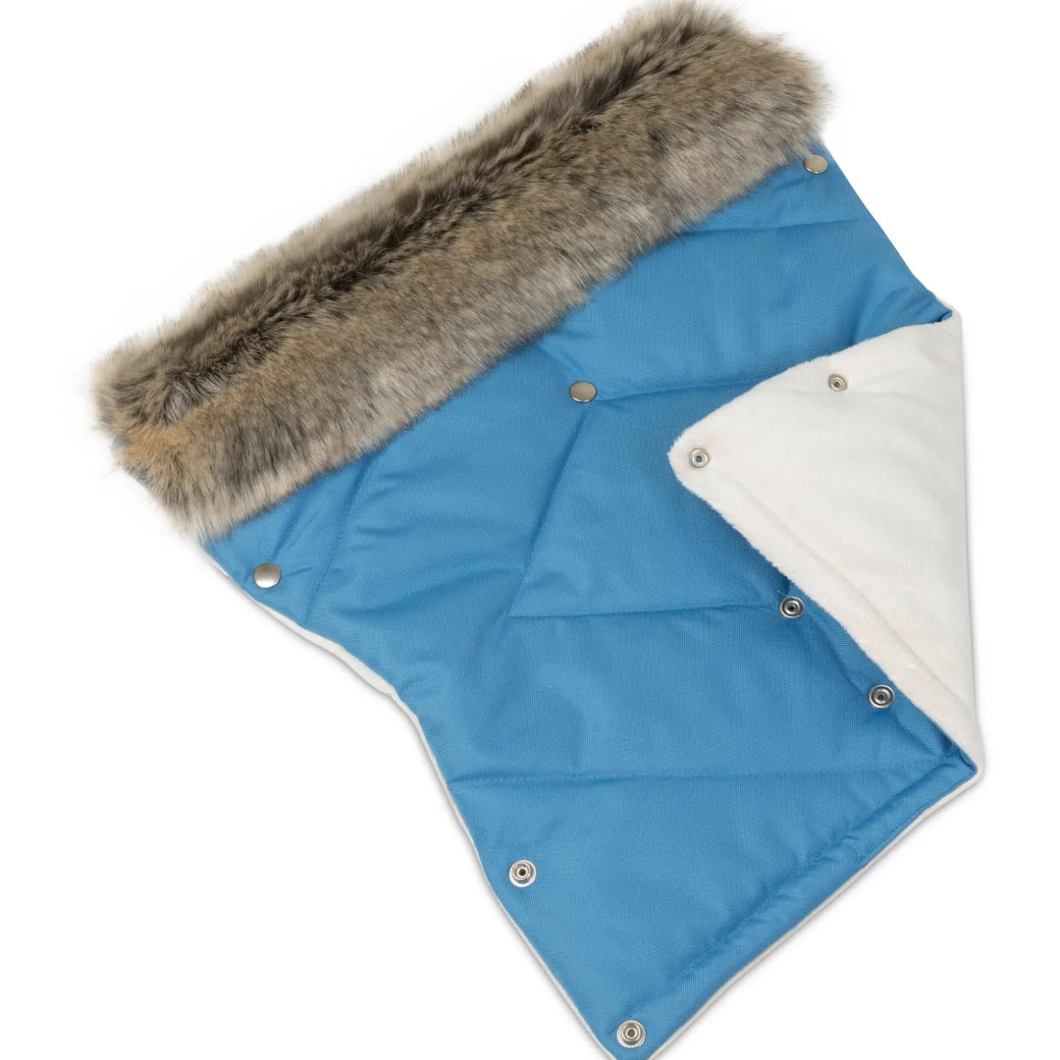 Mufka do wózka BLUE WINTER z futerkiem
