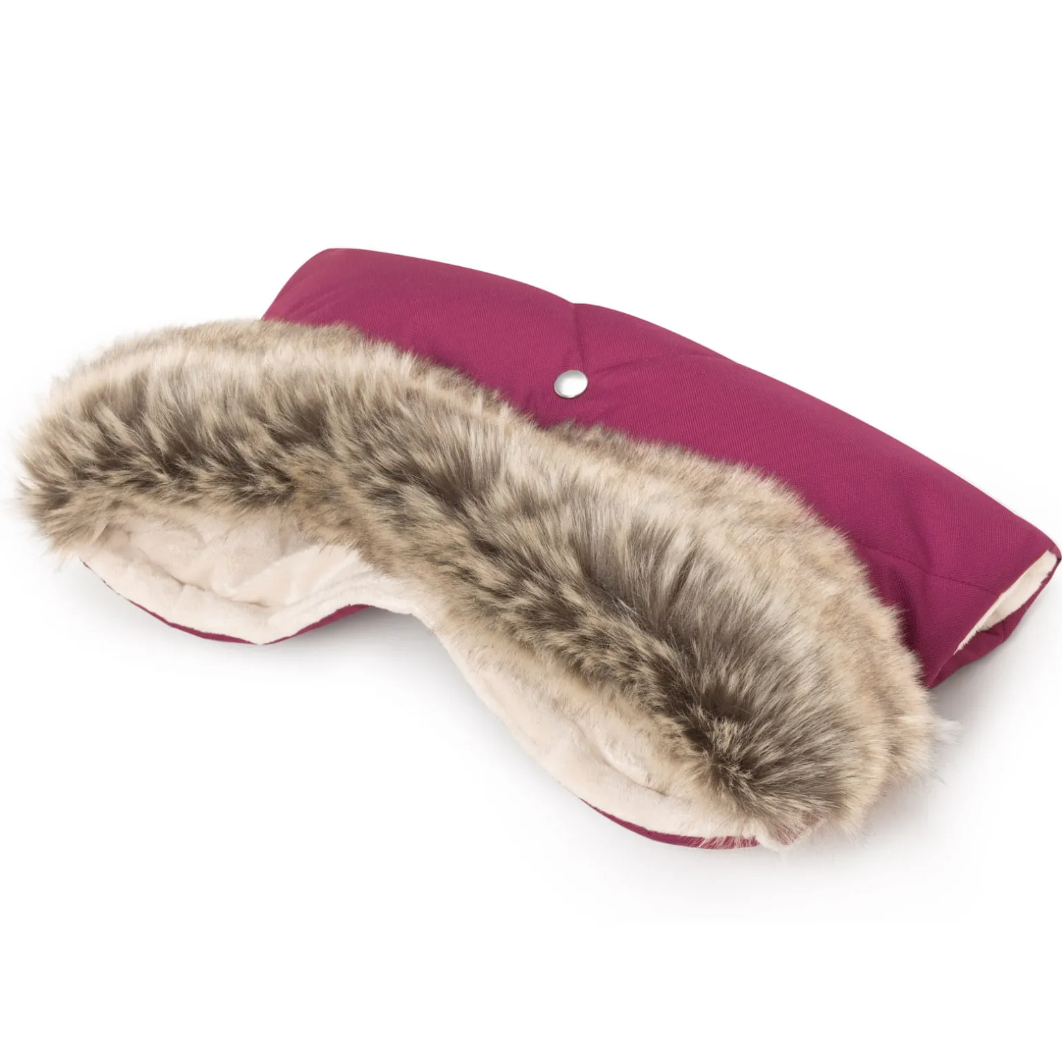 Mufka do wózka BURGUNDY WINTER z futerkiem