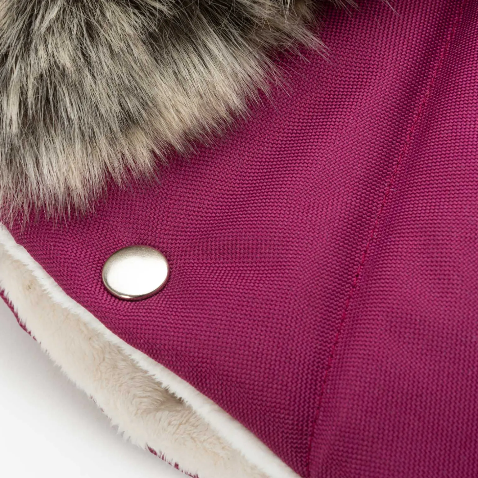 Mufka do wózka BURGUNDY WINTER z futerkiem