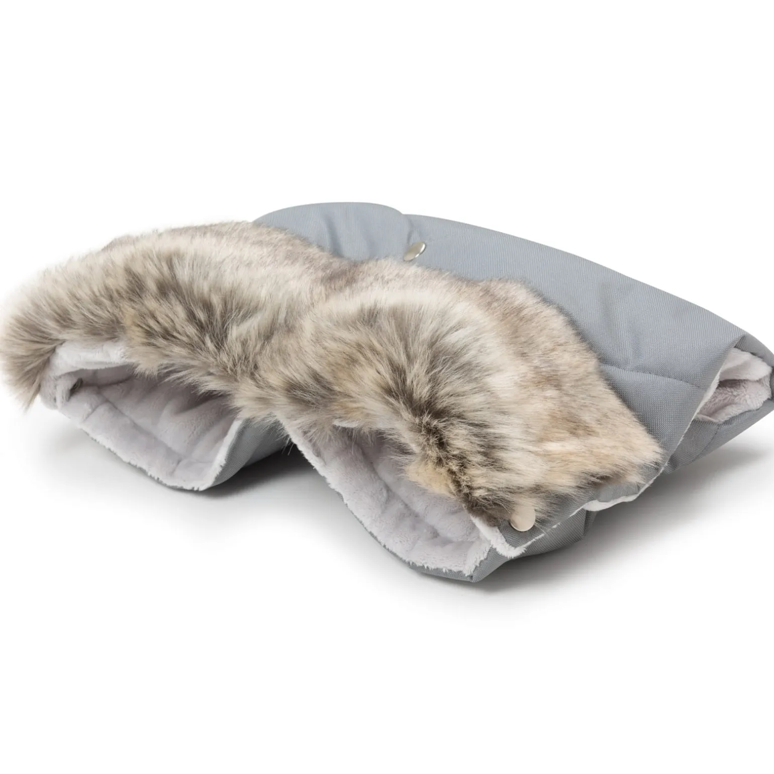 Mufka do wózka GREY WINTER z futerkiem