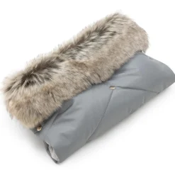 Mufka do wózka GREY WINTER z futerkiem