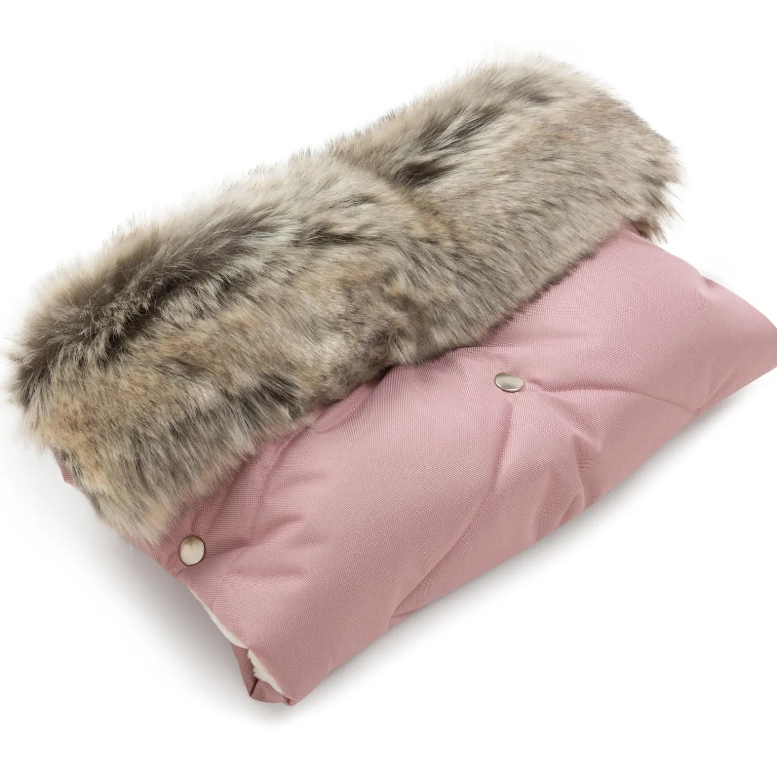 Mufka do wózka PINK WINTER z futerkiem
