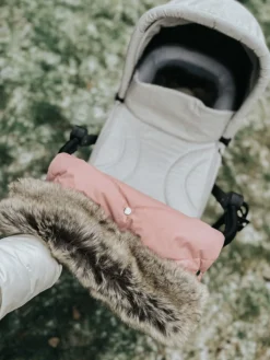 Mufka do wózka PINK WINTER z futerkiem
