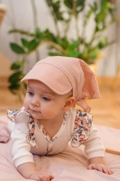 Muślinowa Chustka z daszkiem - Pink
