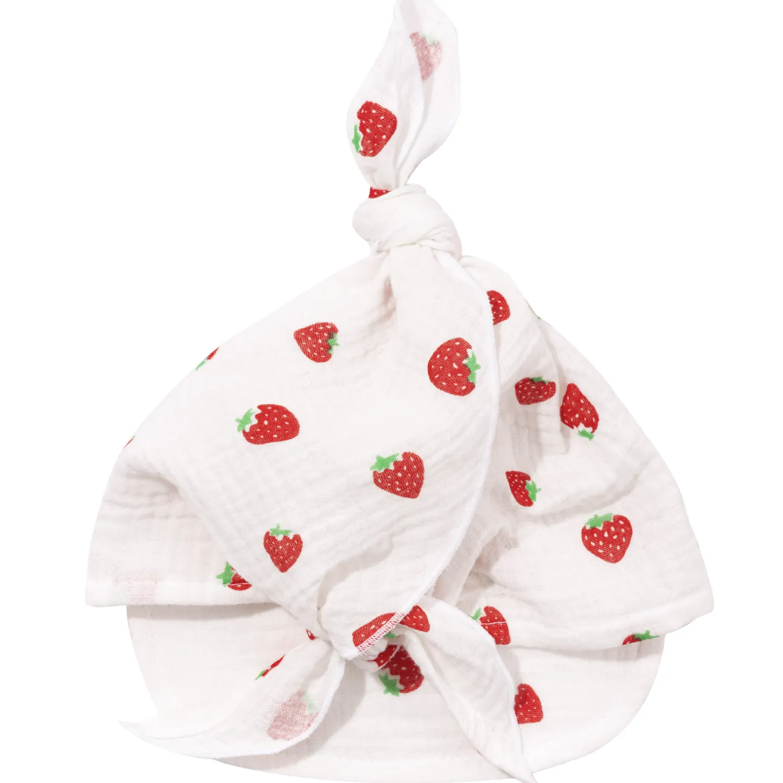 Muślinowa Chustka z daszkiem - Strawberries