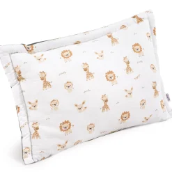 Muślinowa Pełna poduszka 40 x 60cm -Baby Safari i oliwkowy Velvet