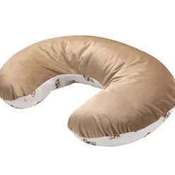 Muślinowa Poduszka rogal + zdejmowana poszewka - Baby Bear i Toffee Soft Velvet